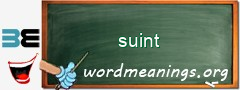 WordMeaning blackboard for suint